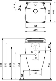 Ambassador Раковина Benefit 47.5 черная матовая – фотография-8